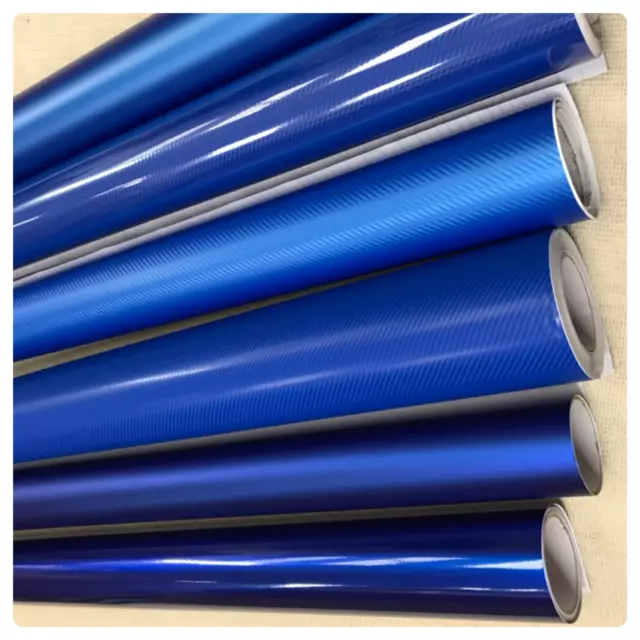 Car Vinyl Wrap Film BLUE Carbon Fibre matte Gloss DIY Waterproof "30cm x 1.52m "