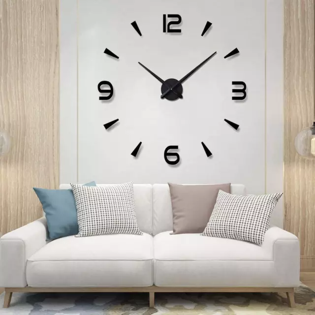 Orologio Da Parete Grande Senza Cornice Fai-Da-Te Moderno Muto 3D Adesivo Specch