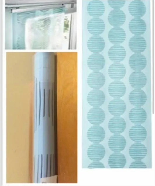 IKEA Lillerod 24” Curtain Panel Window Covering Room Divider Mod Lt Blue Circle