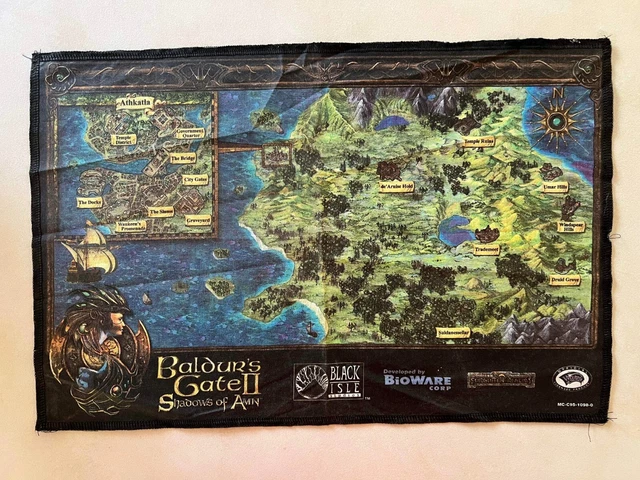 Baldur’s Gate II: Shadows of Amn | Collectable Vintage Cloth Map