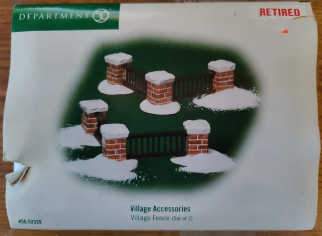 Department 56 VILLAGE FENCE 2 pc 53228 Accessories Dept Hand Painted NOS Open