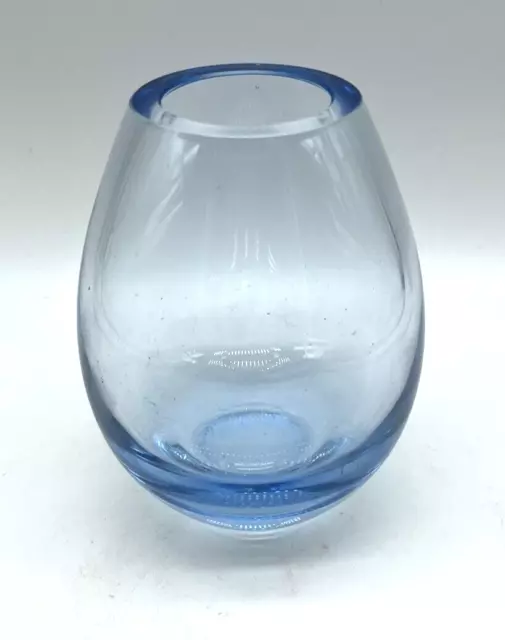 Per Lutken Signed Hellas Glass Vase in Aqua for Holmegaard Denmark 220046 MCM