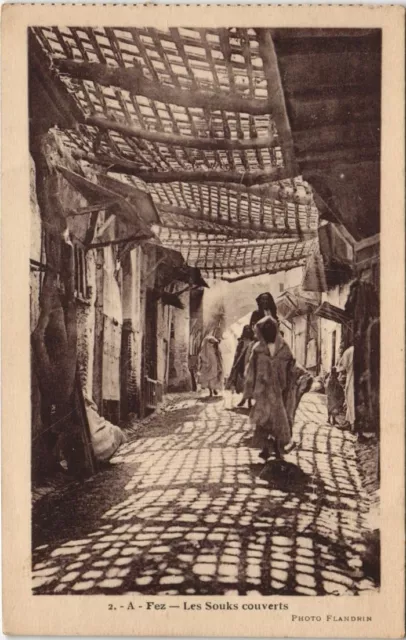 CPA AK MAROC FEZ Les Souks couverts Flandrin (37818)