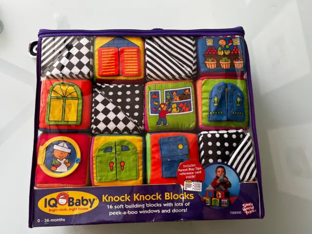 IQ Baby - KNOCK KNOCK BLOCKS - SWT7068300 Small World Toys - Fabric Soft Blocks