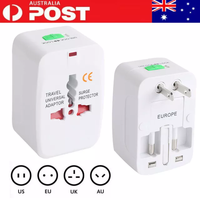 Universal International Travel Power Adapter Convertor Plug Power US/UK/AU/EU AU