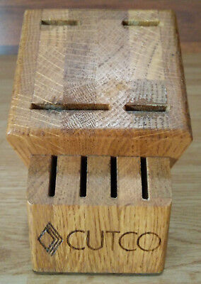 Cuchillo Cutco Block Studio +4 8 ranuras Miel Roble Encontraparte Superior Soporte de almacenamiento de madera
