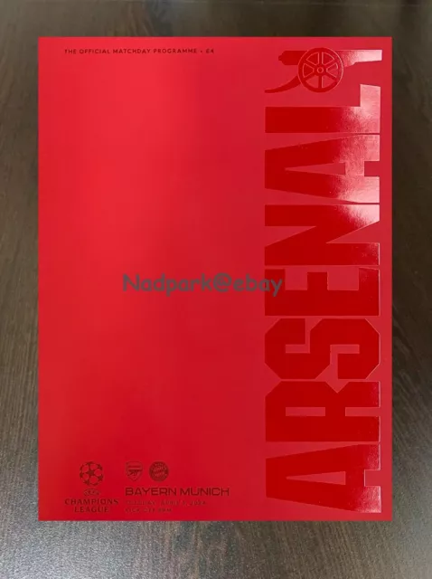 Arsenal v Bayern Munich Champions League Programme 9th April 2024 09/04/24 vs