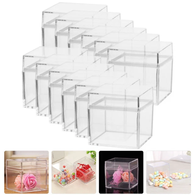 12 cajas cuadradas de dulces estuches de dulces portacaramelos transparentes cajas de embalaje de dulces