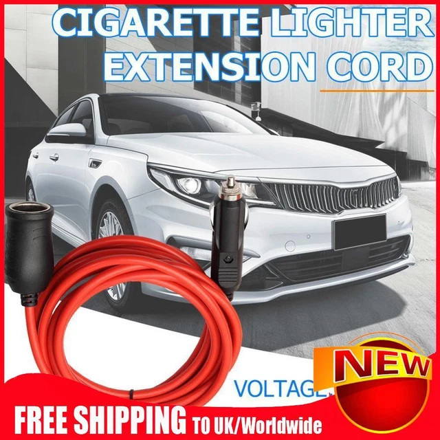 Accendisigari per auto 12 V 24 V 10 A cavo prolunga spina alla presa 3,6 m rosso