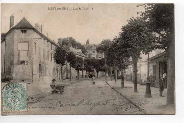 MERY SUR OISE Oise CPA 60 la rue de Paris