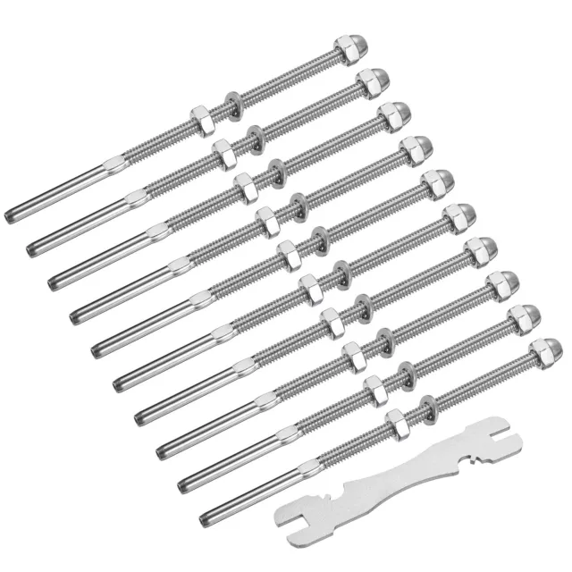 50 Pack Cable Railing Kit, 6inch Long 1/8inch Swage Threaded Stud Tensioner