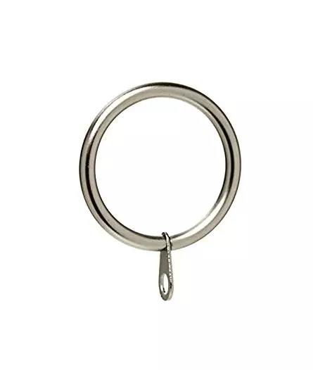 10 x Stainless Steel Silver 25mm - 28mm Metal Curtain Pole Rings Hooks