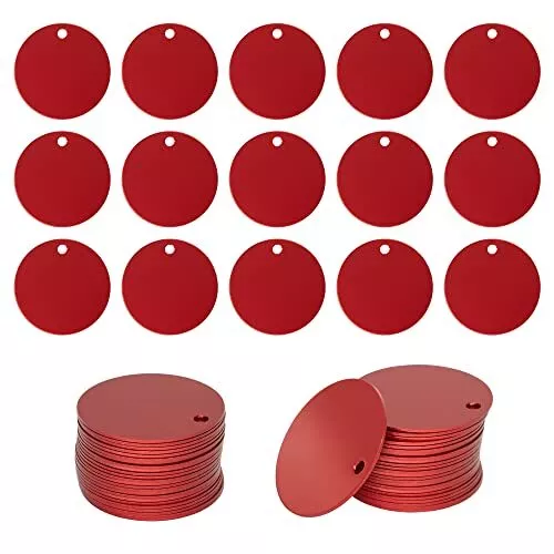 Round Aluminum Engraving Blanks Tags Stamping Blanks 25 Pack Diameter 1.57 In...