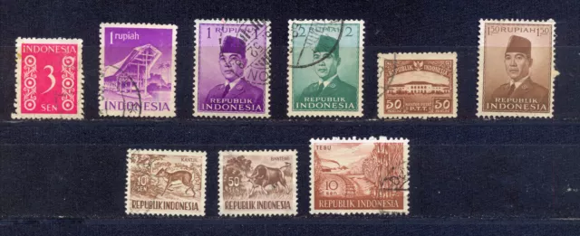 Indonesien Lot aus 16 - 270  gestempelt,  s. Scan