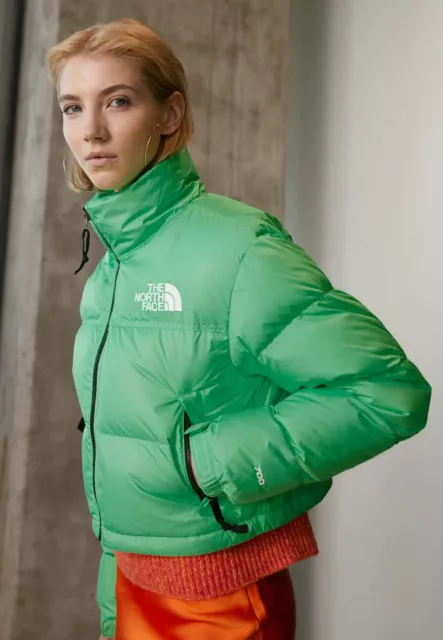 The North Face Women’s Nuptse Cropped Puffer Jacket Short Green - Size Small
