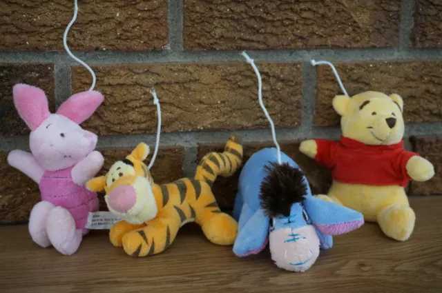 BABY Mobile CRIB Dangle Plush SET Lot WINNIE The Pooh TIGGER Piglet Eeyore Mini