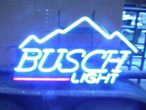 New Handmade Busch Light Mountain Real Glass Neon Sign Beer Bar Lamp Home Decor