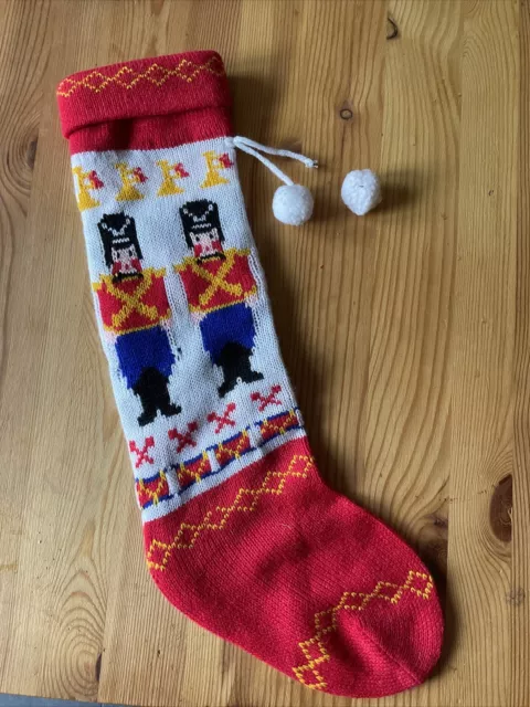 Gestrickter Nikolaus / Weihnachten Strumpf Mit Trottelnd Und Aufhängung 50cm