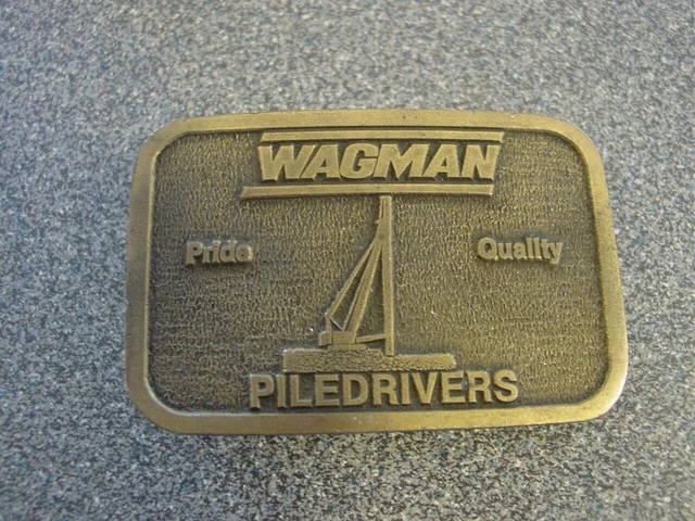 Rare Wagman Piledrivers Construction Pride Quality Belt Buckle CD Hit Brass Like