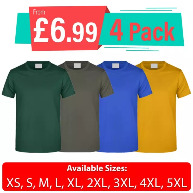 Mens T-Shirt 100% Cotton Plain Blank Regular Lot Crew Neck Tshirt Tee Top XS-5XL