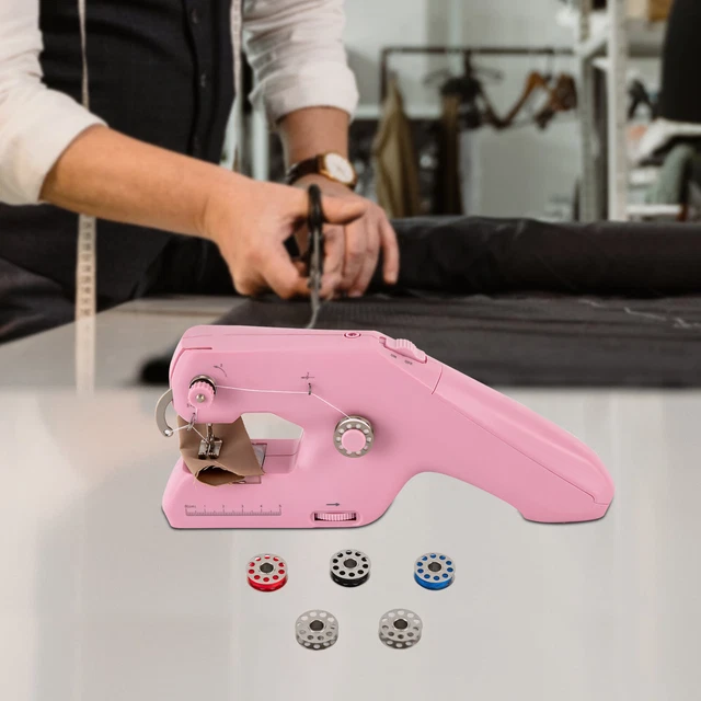 Macchina Da Cucire Elettrica Portatile - Mini Per Viaggio, Con Pedale E Luci LED, Rosa - Foto 6