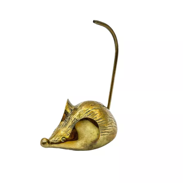 Vintage Support de Bagues „Souris“ en Laiton, Messingfigur 70er Ans 7 X 9 CM