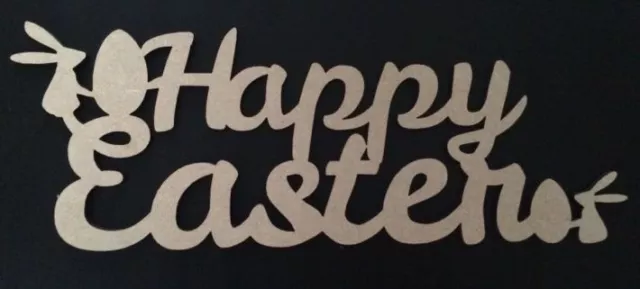 WOODEN EASTER MDF DECORATION HAPPY EASTER SIGN 30 cm x 11cm