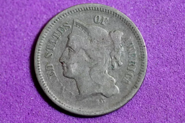 ESTATE FIND 1866 Three Cent Nickel #M11333