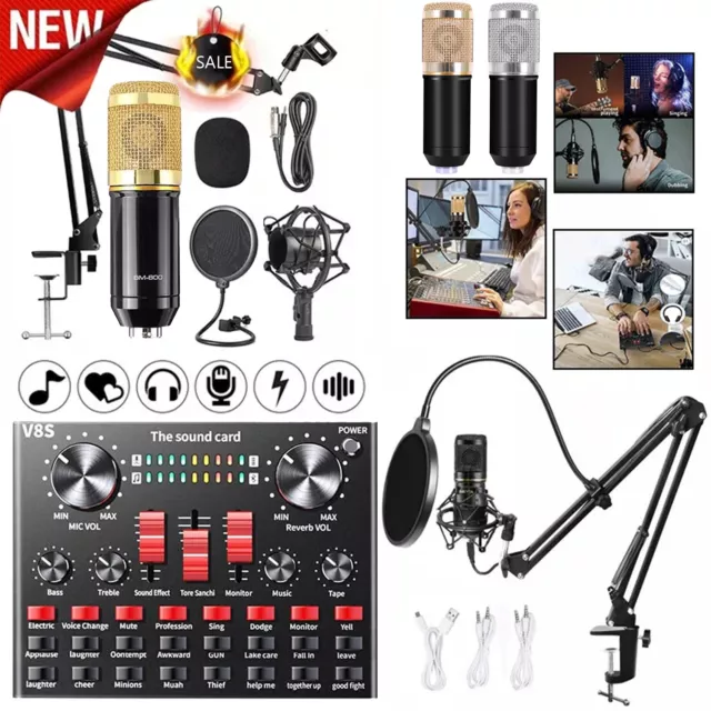 Home Studio Recording Kit Microphone Set Music Podcast Equipment Mixer Condenser