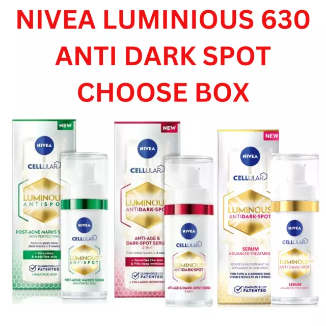 NIVEA Cellular LUMINOUS 630 Anti-Dark Spot 30ml Serum Choose Types