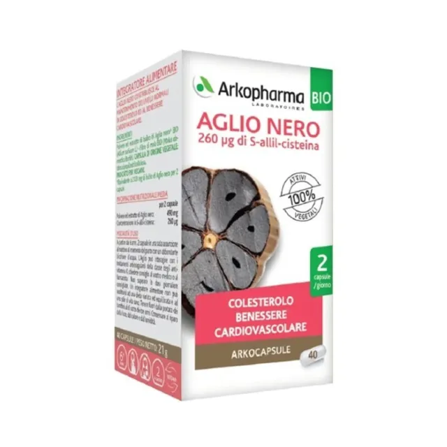 ARKOPHARMA Aglio Nero Bio - Cholesterol-Lowering Supplement 40 Capsules