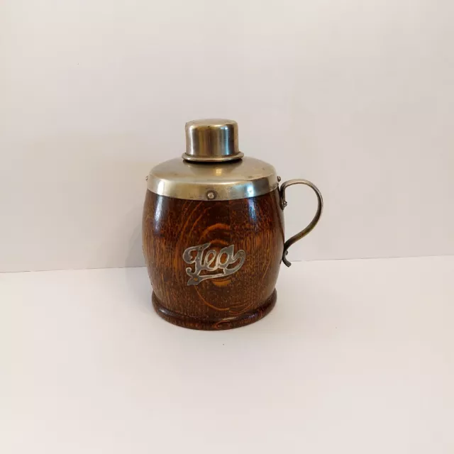 Vintage Rare 1930s English Oak Wood and Chrome Tea Caddy - Loose Leaf Tea Caddy