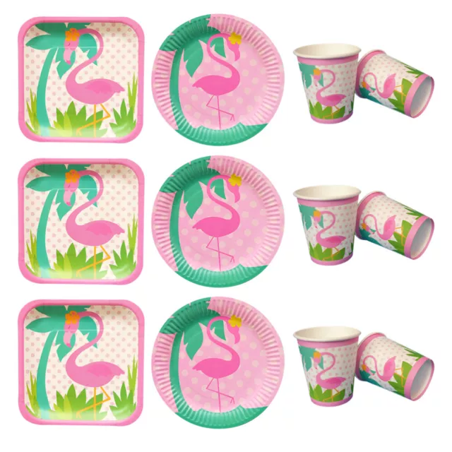 24 Pcs Papier Flamingo-Pappteller Flamingo-Geburtstagsdekoration