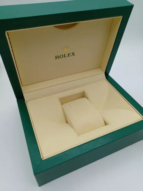 ROLEX Used Green Covered Wood Type Watch Box Great Condition