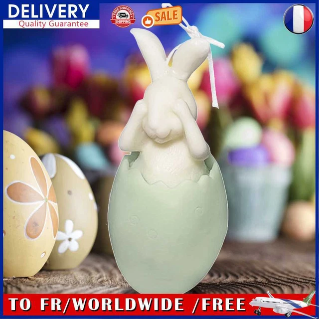 Silicone 3D Candles Mould Easter Eggshell Bunny Resin Crafts Mold (Do Not Look)