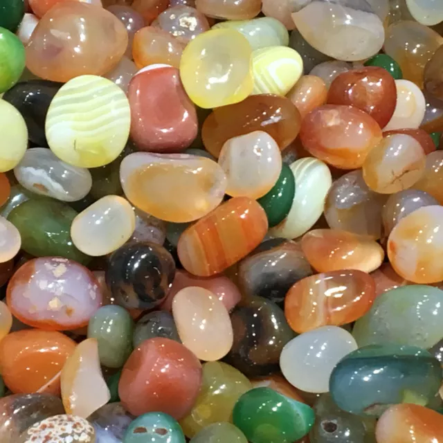 100g Natural Colorful Mixed Tumbled Agate Crystal Bulk Mix Assorted Gem  healing