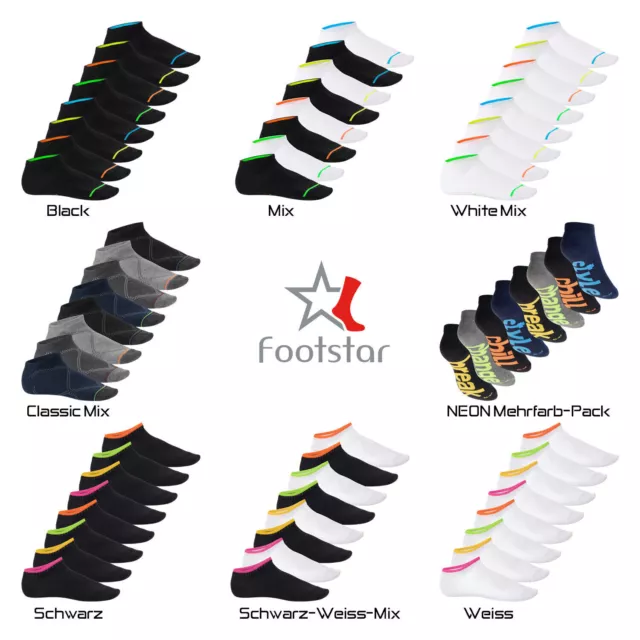 Footstar Herren & Damen Sneaker Socken (8 Paar) Kurze Sportsocken im Neon Look