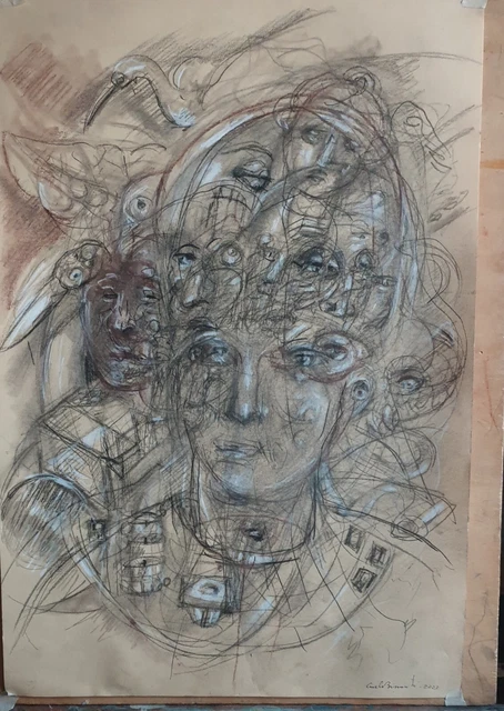 FARAONA REGINA Disegno A Carboncino di BISSANTI CARLO