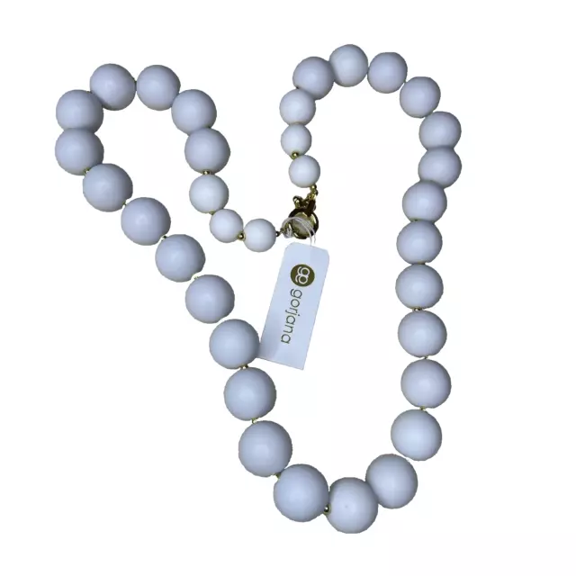 GORJANA Iris White Beads Necklace with Gold Plated Beads