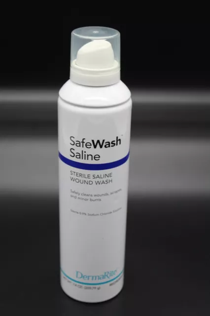 ¡Nuevo! Lata de 7,4 oz DermaRite 00245 SafeWash salino estéril lavado de heridas salinas
