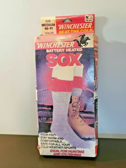 Vintage Winchester Battery Heated SOX Grey Men's Size Medium 10-11 (NEW)