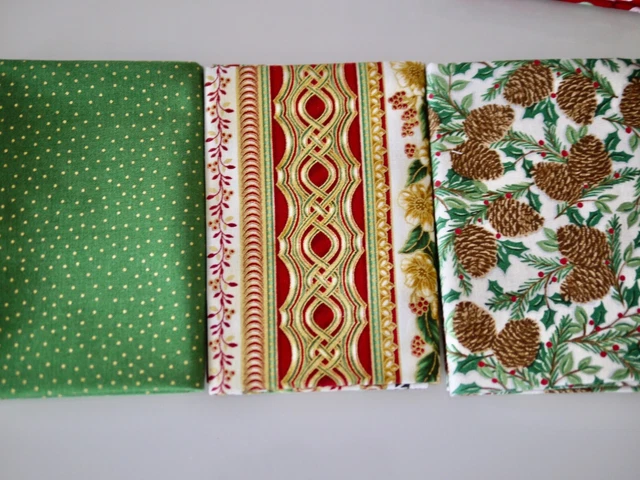 Patchwork Paquete de Tela Weihnachtsstoff Piñas Abeto Ilex Ribetes Rosa Navidad 2