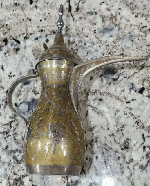 Vintage Dallah Coffee tea pot Brass Arabic Islamic Middle Eastern large