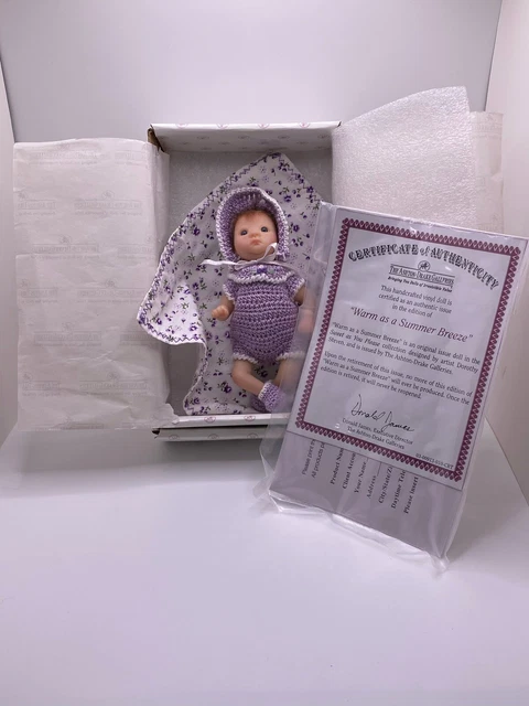 ASHTON DRAKE GALLERIES 5” VINYL Baby DOLL WARM AS A SUMMER BREEZE Cute Purple