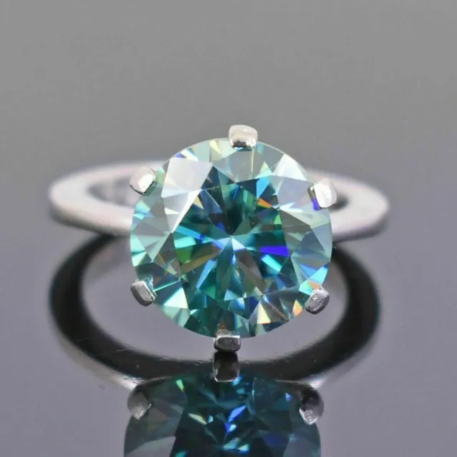 Bague Solitaire Diamant Bleu 4 ct en Argent 925 Strelling Excellent Lustre