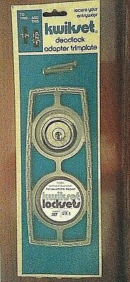 Vintage Kwikset Deadlock Adapter Trim Plate Grecian #267 Antique Brass 2-3/8 BS