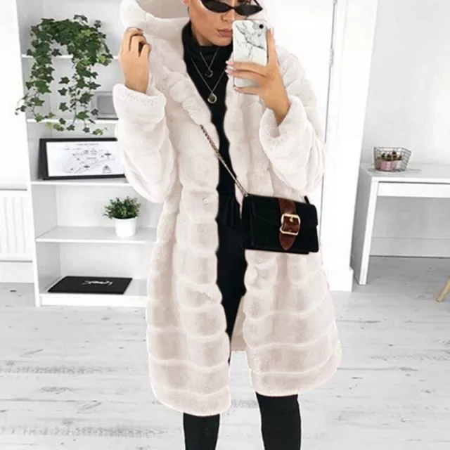 Femmes Hiver Chaud Fausse Fourrure Veste Moelleux Manteau Long Gilet Vêtement  ,