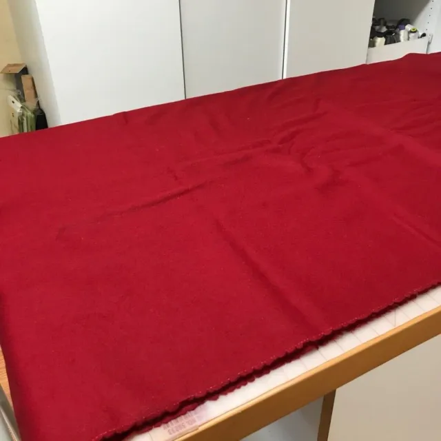 RED CASHMERE WOOL FABRIC.  4 yards.  Suitable for jackets,coat, suit, skirts.