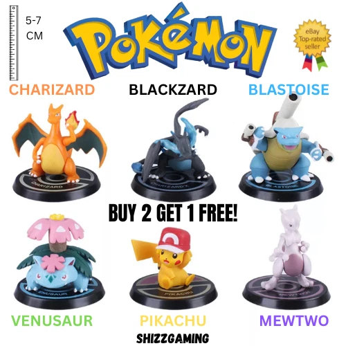 Lot De 5 Figurines Pokémon - Pikachu, Meowth, Lugia, Venusaur, Arcanine - Occasion
