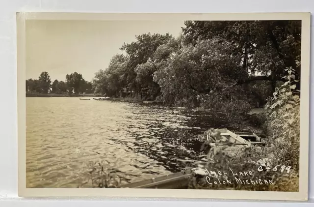 POSTCARD RPPC  Palmer Lake Colon Michigan Unposted